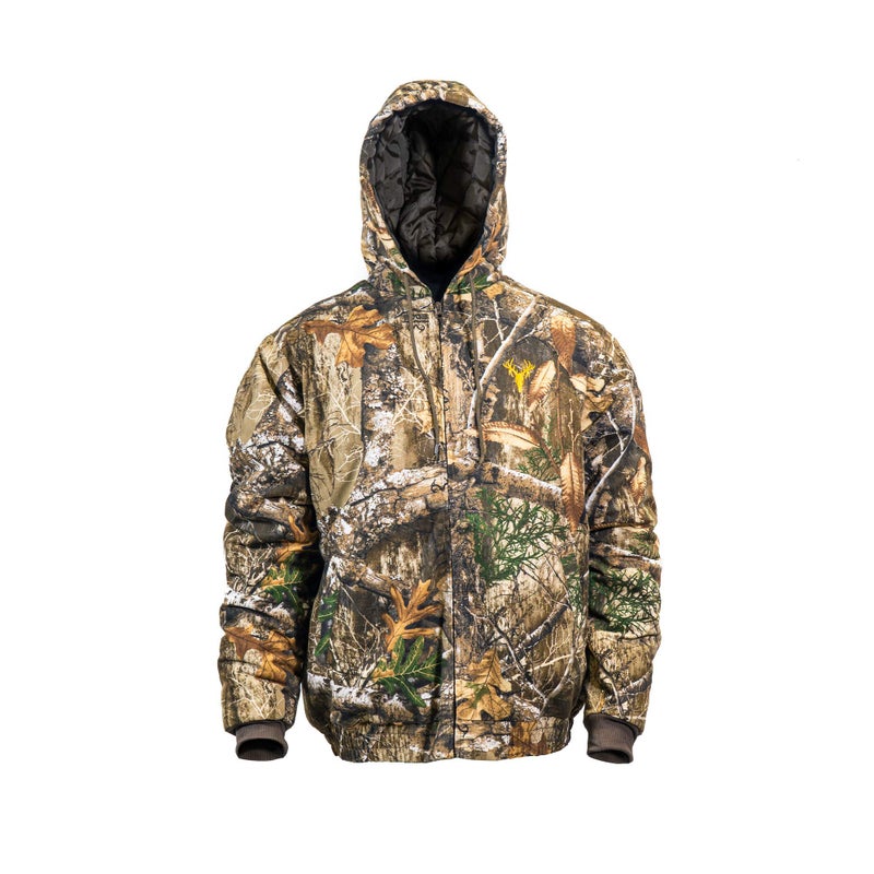 HOT SHOT Menâ€™s Insulated Twill Camo Hunting Jacket, Realtree Edge Camo with Cotton Shell, for cold weather, bird and deer hunting, Extra Large - Image 1
